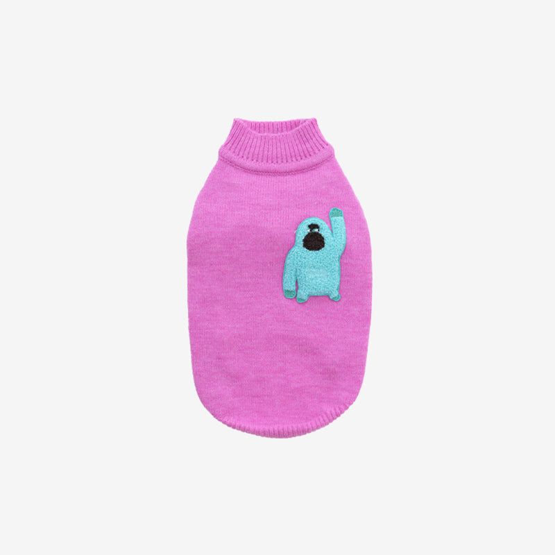 Banana mania knit sweater in magenta color