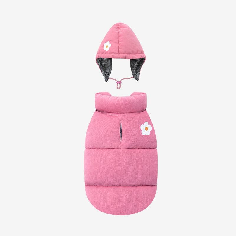 Daisy vintage padding and bonnet in pink color