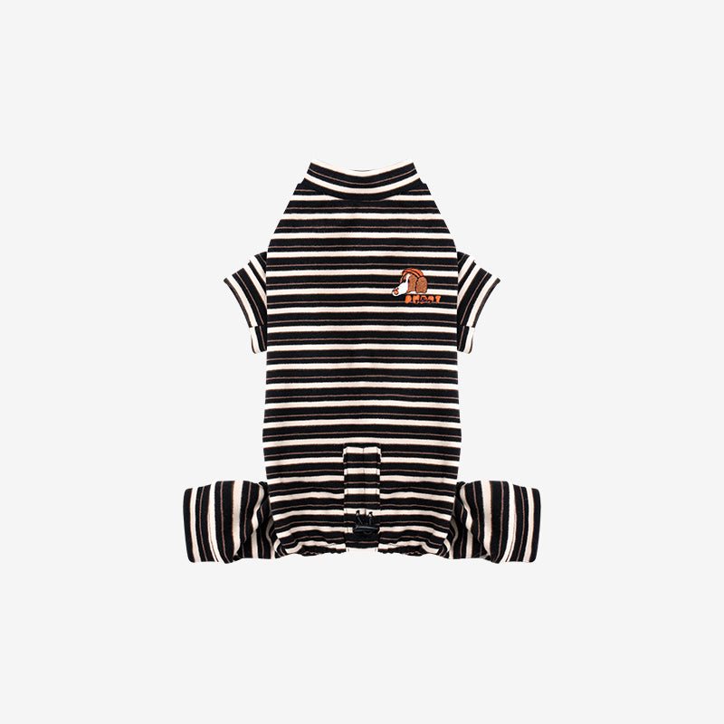 Jamjam stripe all in one in black color