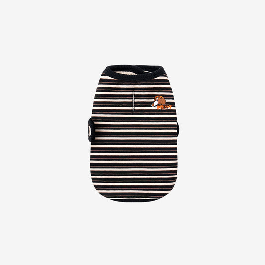 Jamjam stripe wrap vest in black color