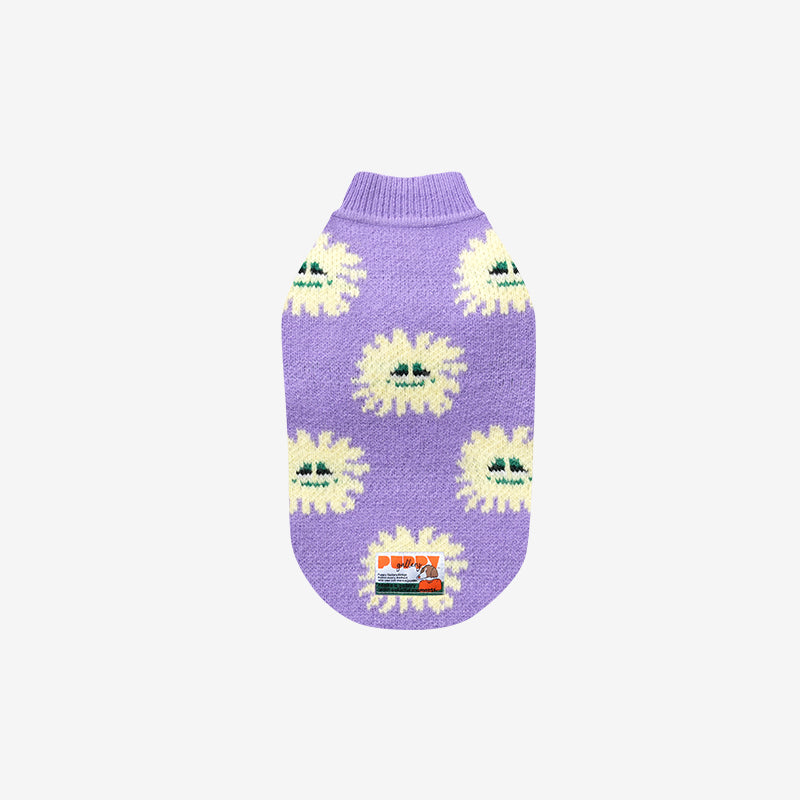 anemone knit sweater in purple color