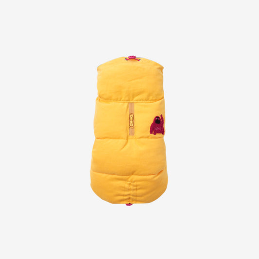 banana padded coat in yellow color