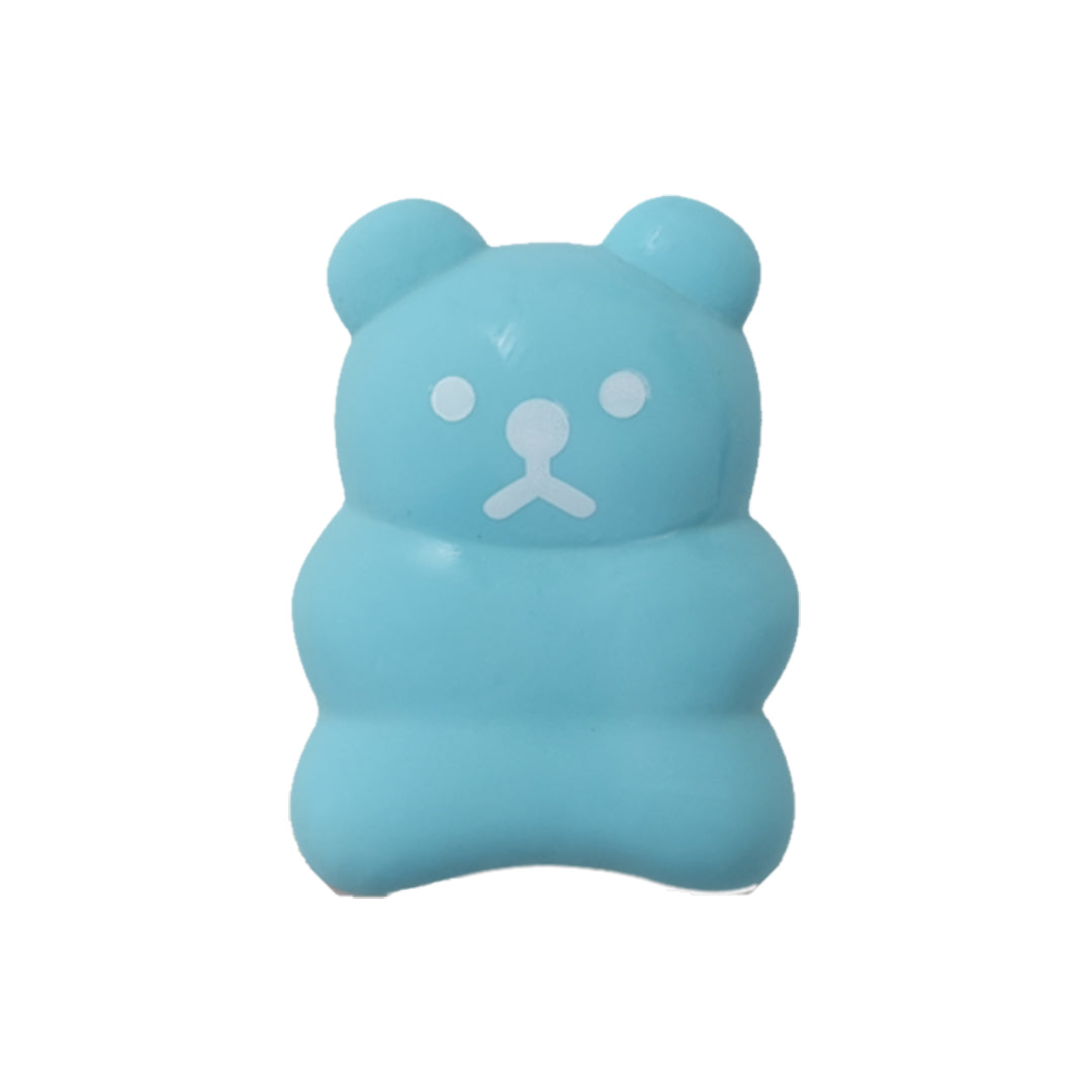 latex toy bear in blue color