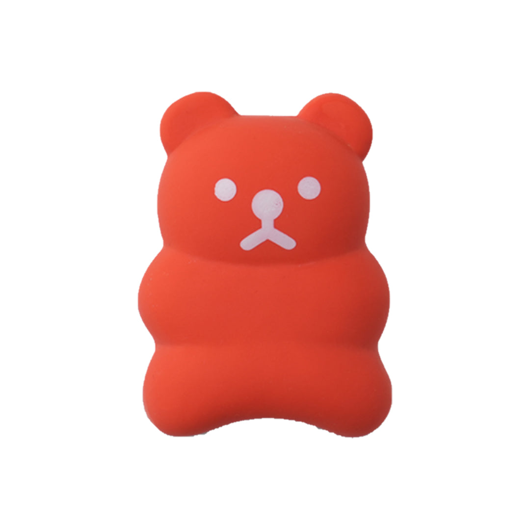 latex toy bear in red color