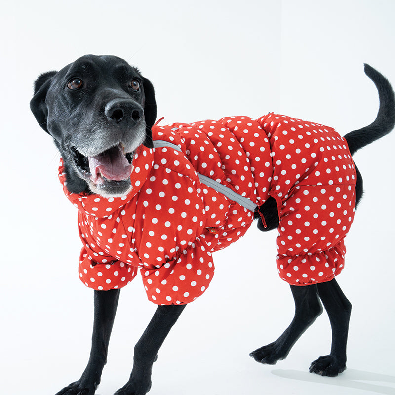 Retro Dot All-in-one Padding - Pet Winter Jacket