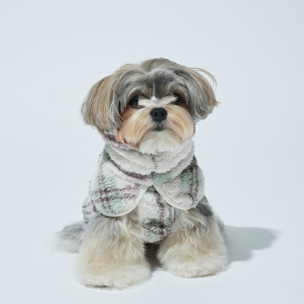 Chouchou Check Fleece Poncho