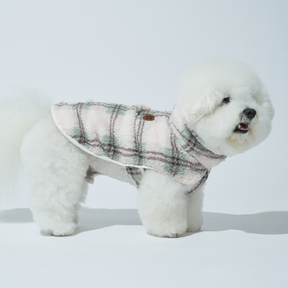 Chouchou Check Fleece Poncho