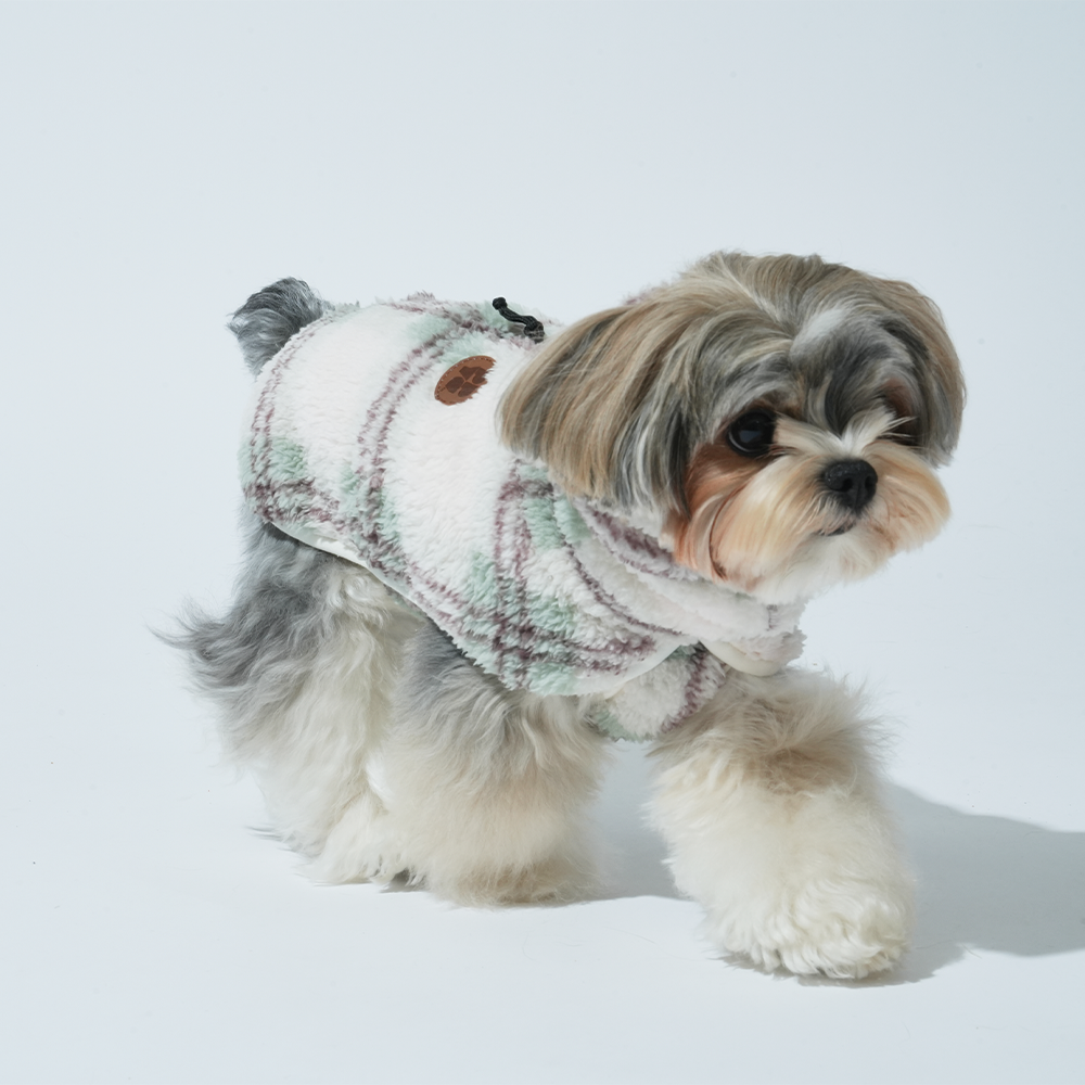 Chouchou Check Fleece Poncho