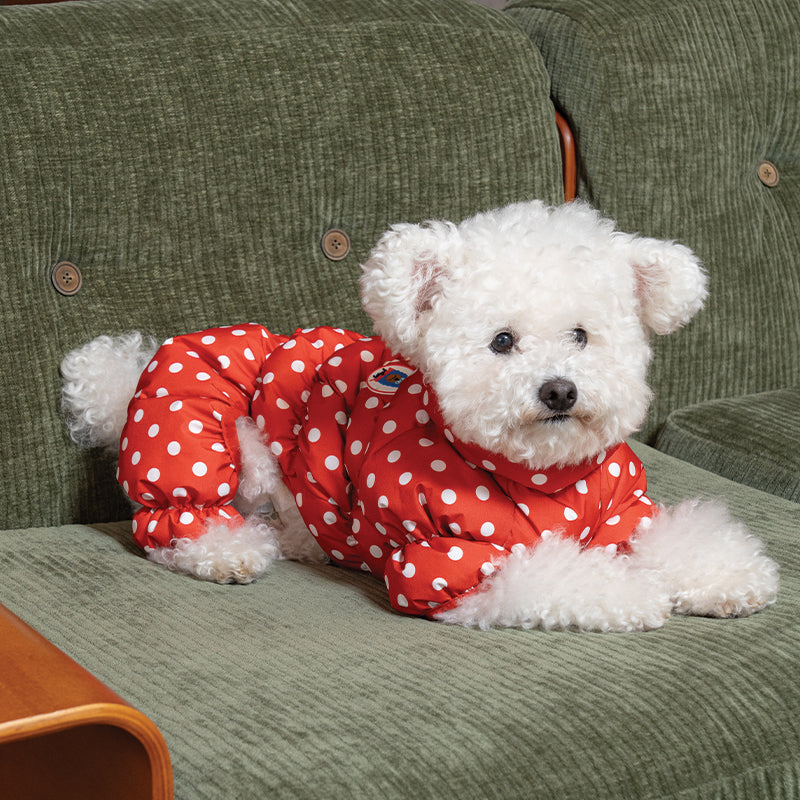 Retro Dot All-in-one Padding - Pet Winter Jacket
