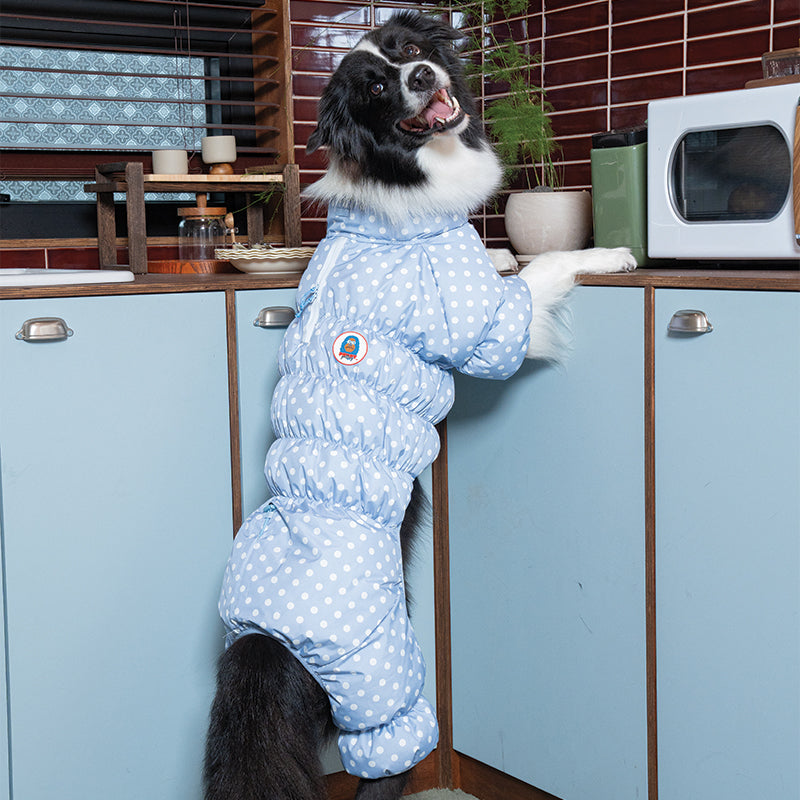 Retro Dot All-in-one Padding - Pet Winter Jacket