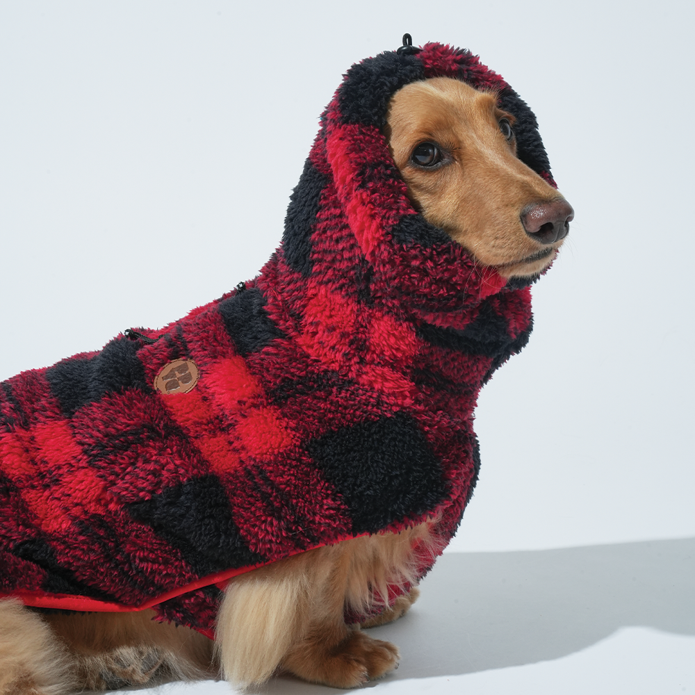 Chouchou Check Fleece Poncho