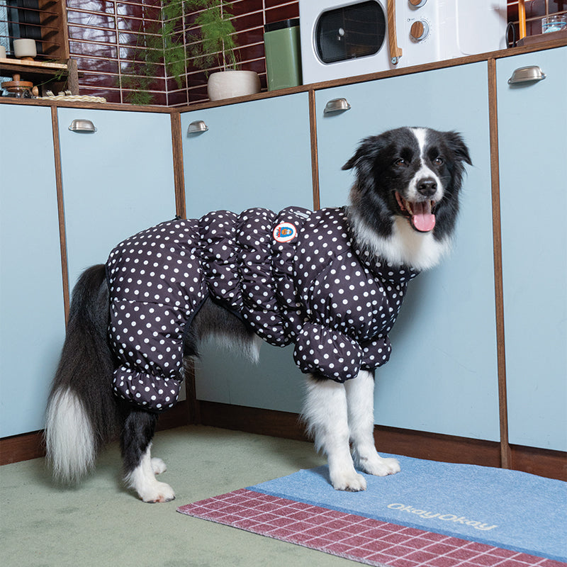 Retro Dot All-in-one Padding - Pet Winter Jacket