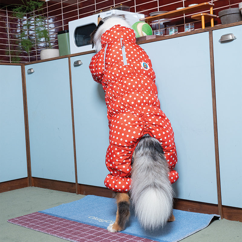 Retro Dot All-in-one Padding - Pet Winter Jacket
