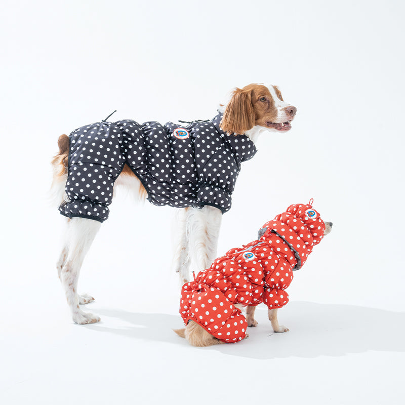 Retro Dot All-in-one Padding - Pet Winter Jacket