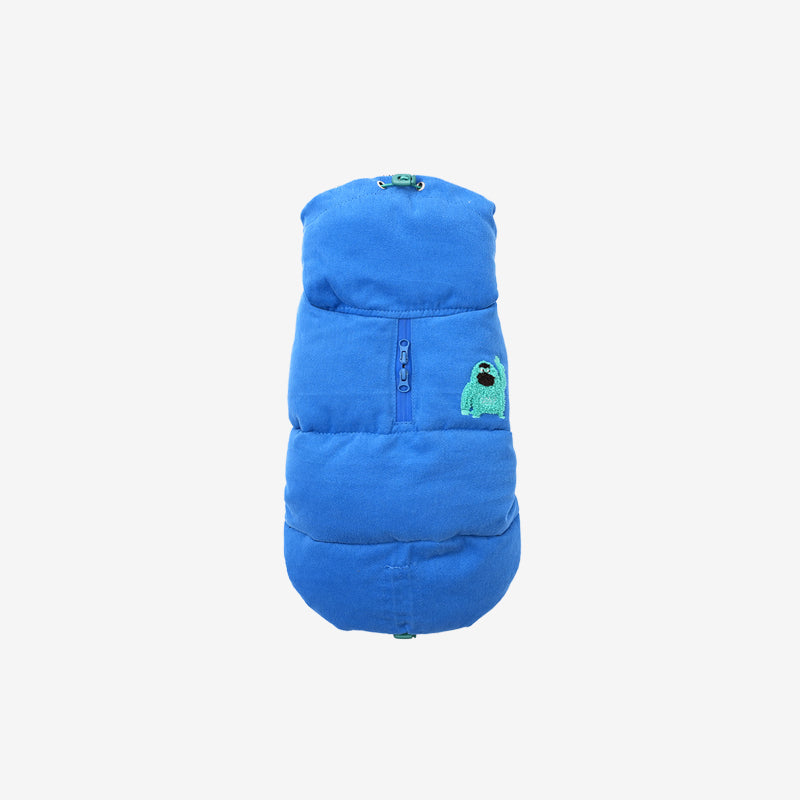 banana padded coat in blue color